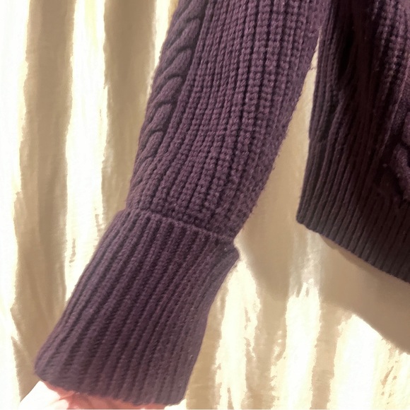 Paige Lorilee Wool Blend Turtleneck Sweater Women's Small Purple Cold Shoulder - Picture 6 of 9